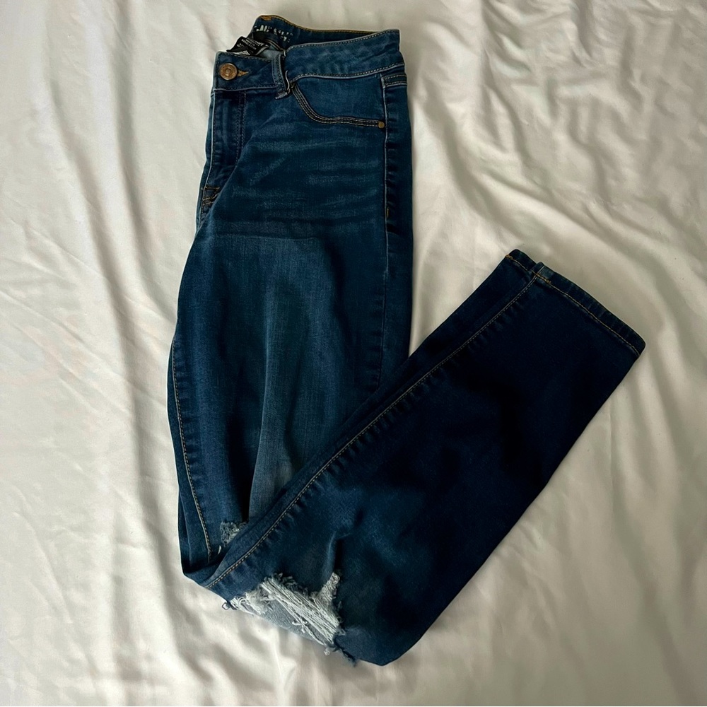 Ripped Dark Denim Jeans